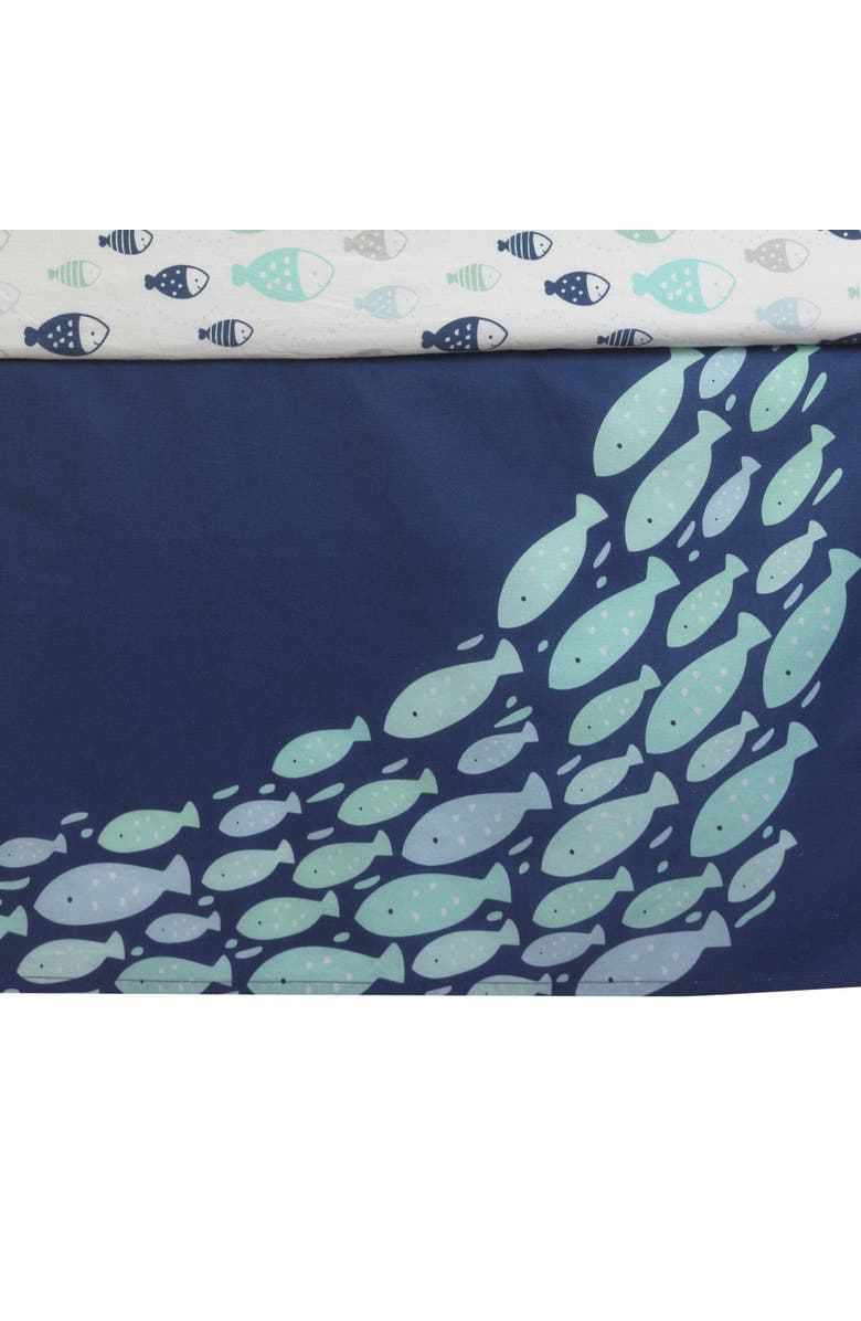 Lambs & Ivy Oceania Whale with Octopus and Fish Nautical Ocean 6-Piece Nursery Baby Crib Bedding Set, Alternate, color, Blue