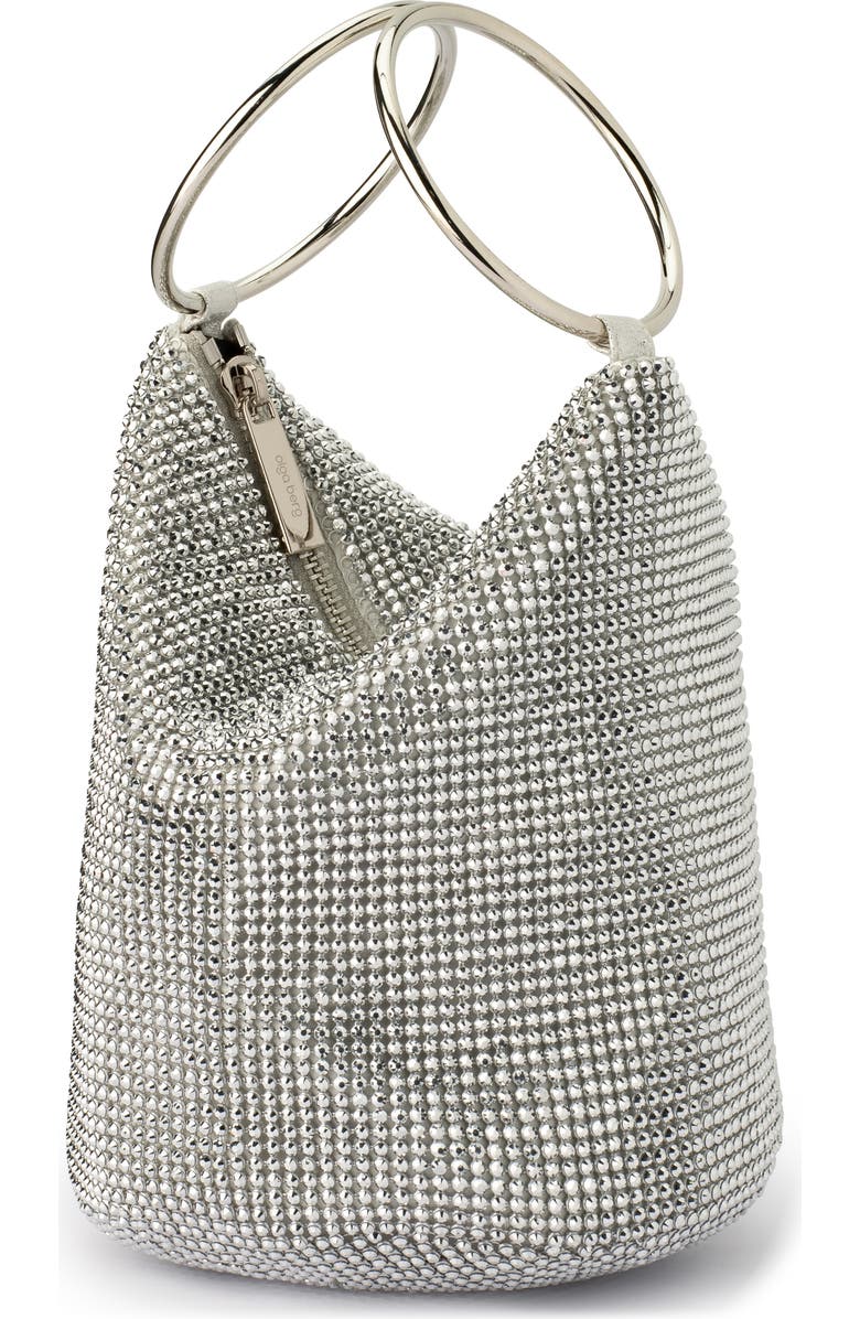 Olga Berg Ellie Crystal Mesh Bag, Alternate, color, Silver