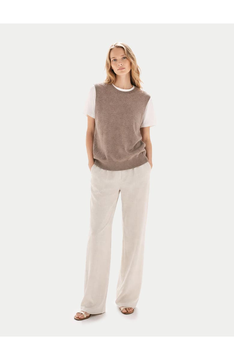 Gobi Cashmere Timeless Cashmere Crewneck Vest, Alternate, color, Taupe