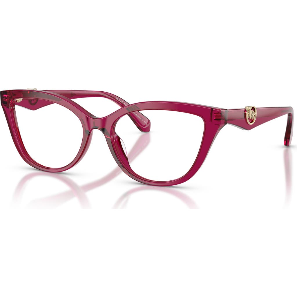 Michael Kors 52mm Cat Eye Optical Glasses In Red