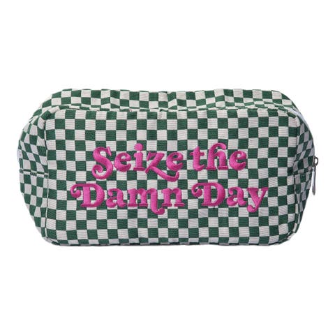 Seize The Damn Day Checkered Bag Polyester Green