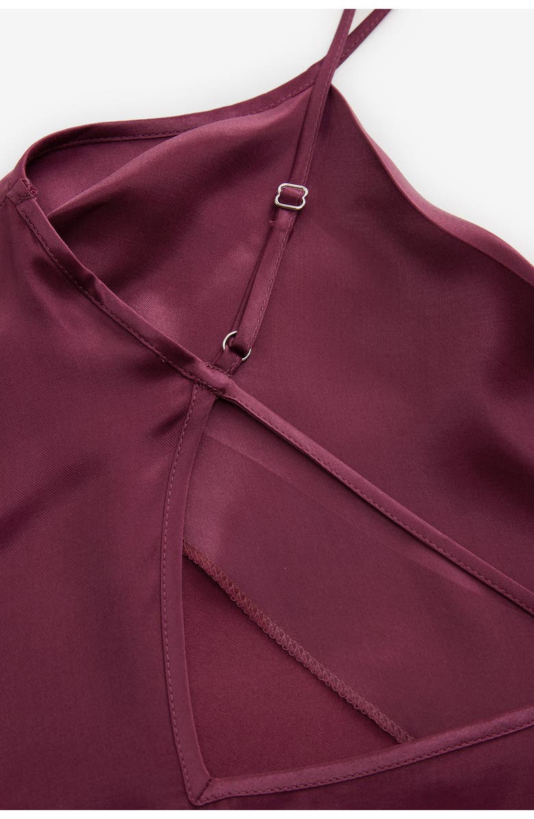 NEXT Strappy Satin Maxi Slipdress, Alternate, color, Red