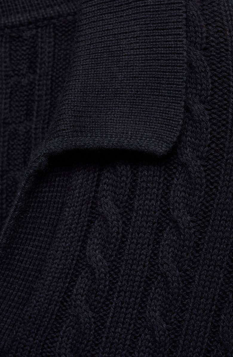 MANGO Cable Knit Polo Sweater, Alternate, color, 