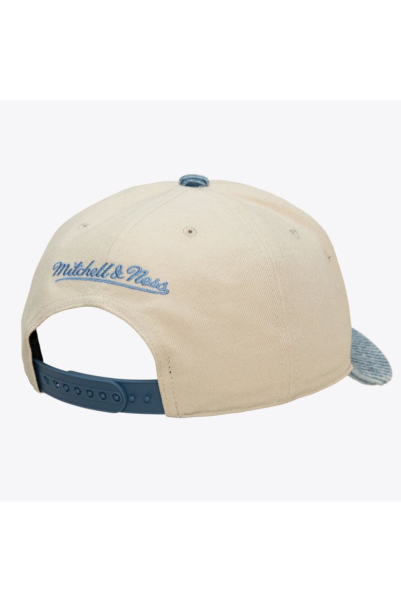 Men's Mitchell & Ness Cream/Blue Minnesota Timberwolves Washed Corduroy Pro Crown Snapback Hat, Alternate, color, Cream