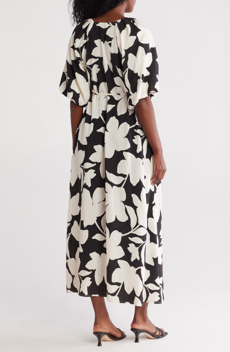 Ellen Tracy Floral Puff Sleeve Maxi Dress, Alternate, color, 