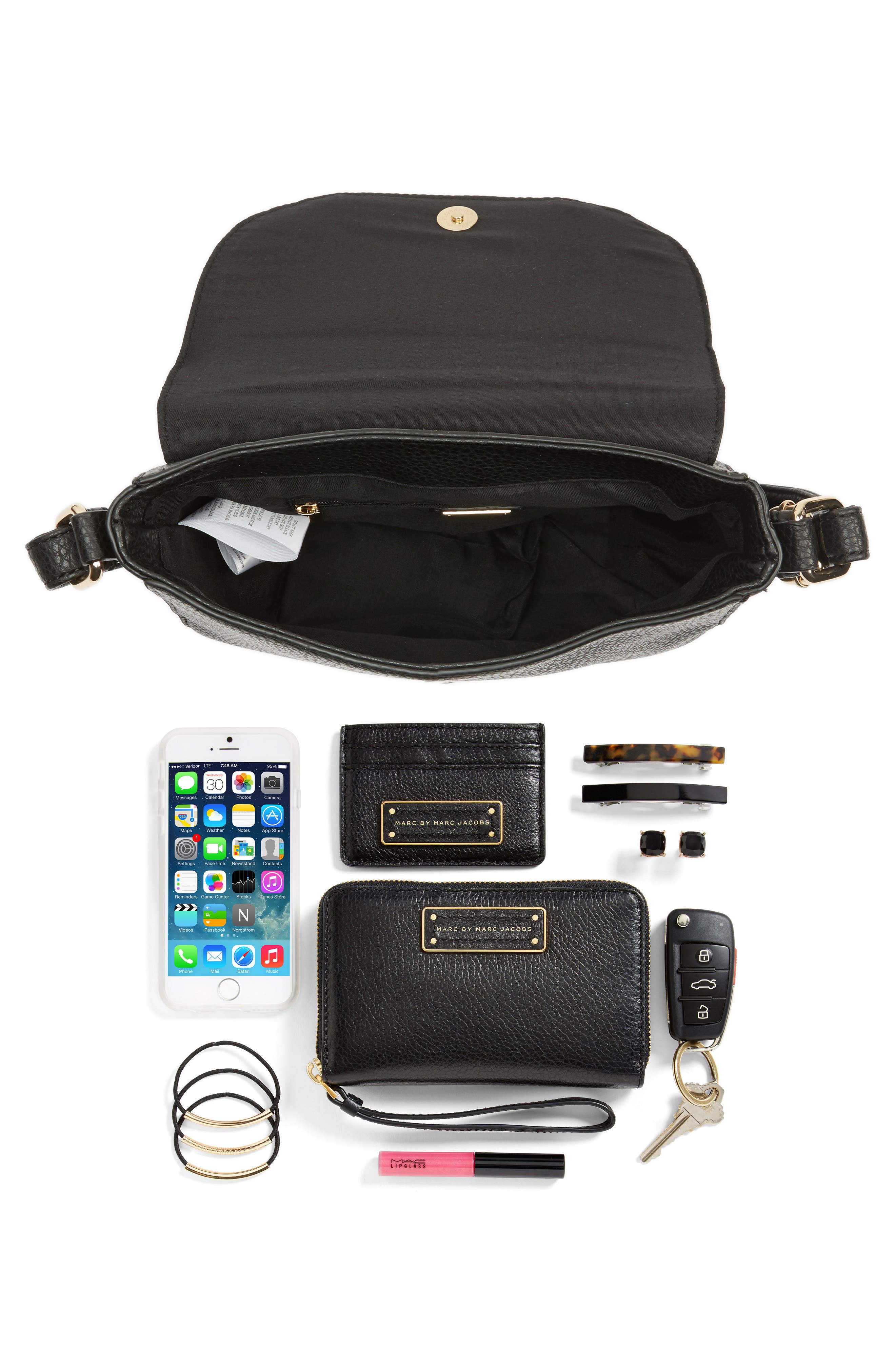 Buckle Saddle Crossbody Bag, Alternate, color, BLACK