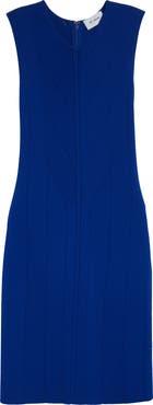 ST. JOHN Pointelle Moving Ribs Knit Sheath Dress