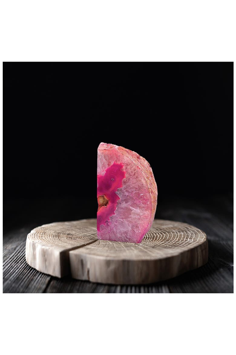 Large Agate Bookend, Alternate, color, PINK