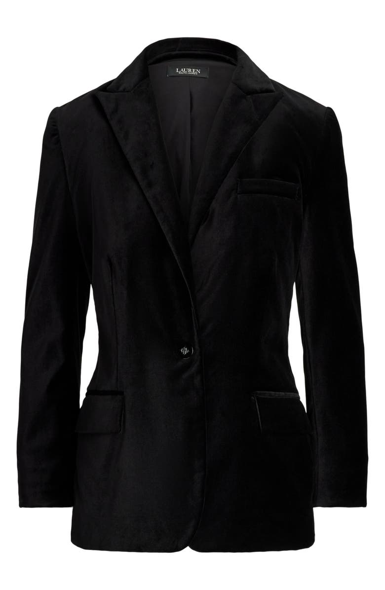Lauren Ralph Lauren Stretch Velour Blazer, Alternate, color,