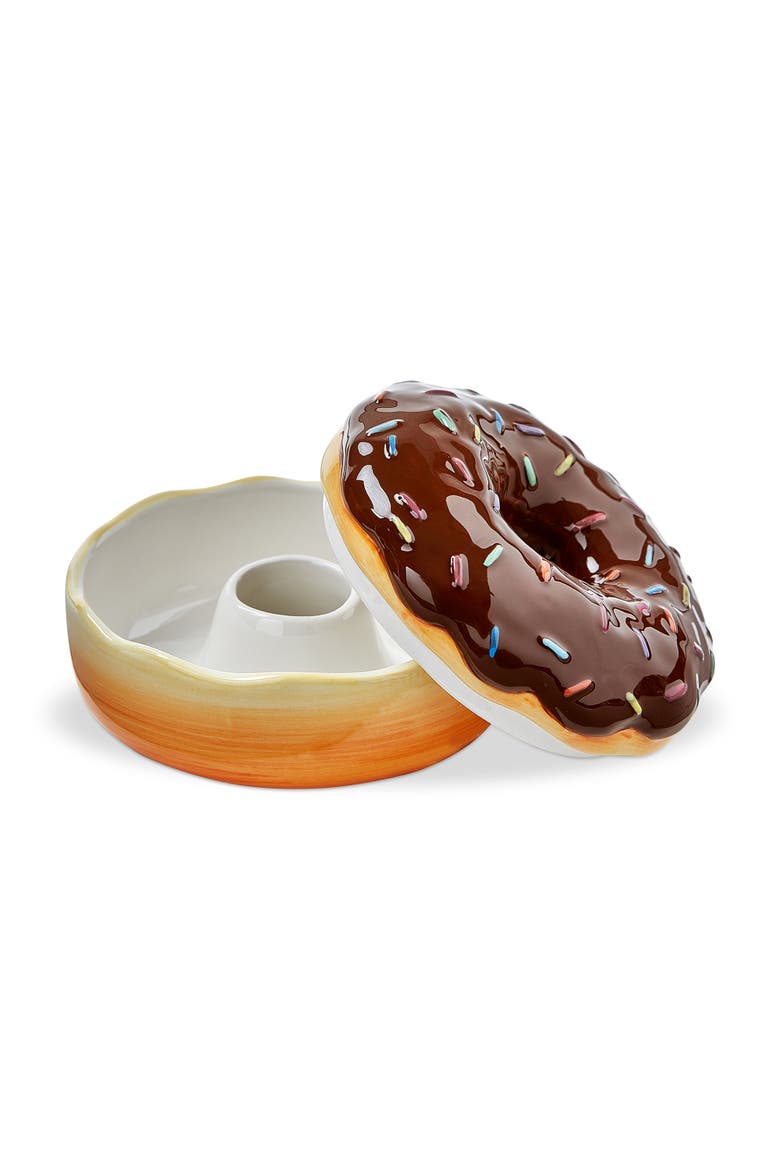 Chocolate Sprinkle Donut Trinket Dish Decorative Tray, Alternate, color, Brown