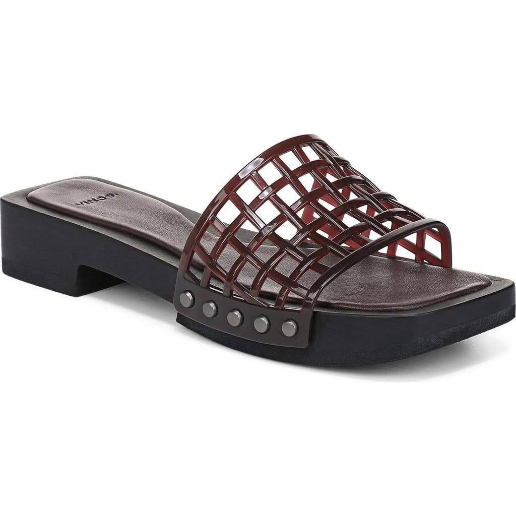 Vince Barb Jelly Slide Sandal In Burgundy