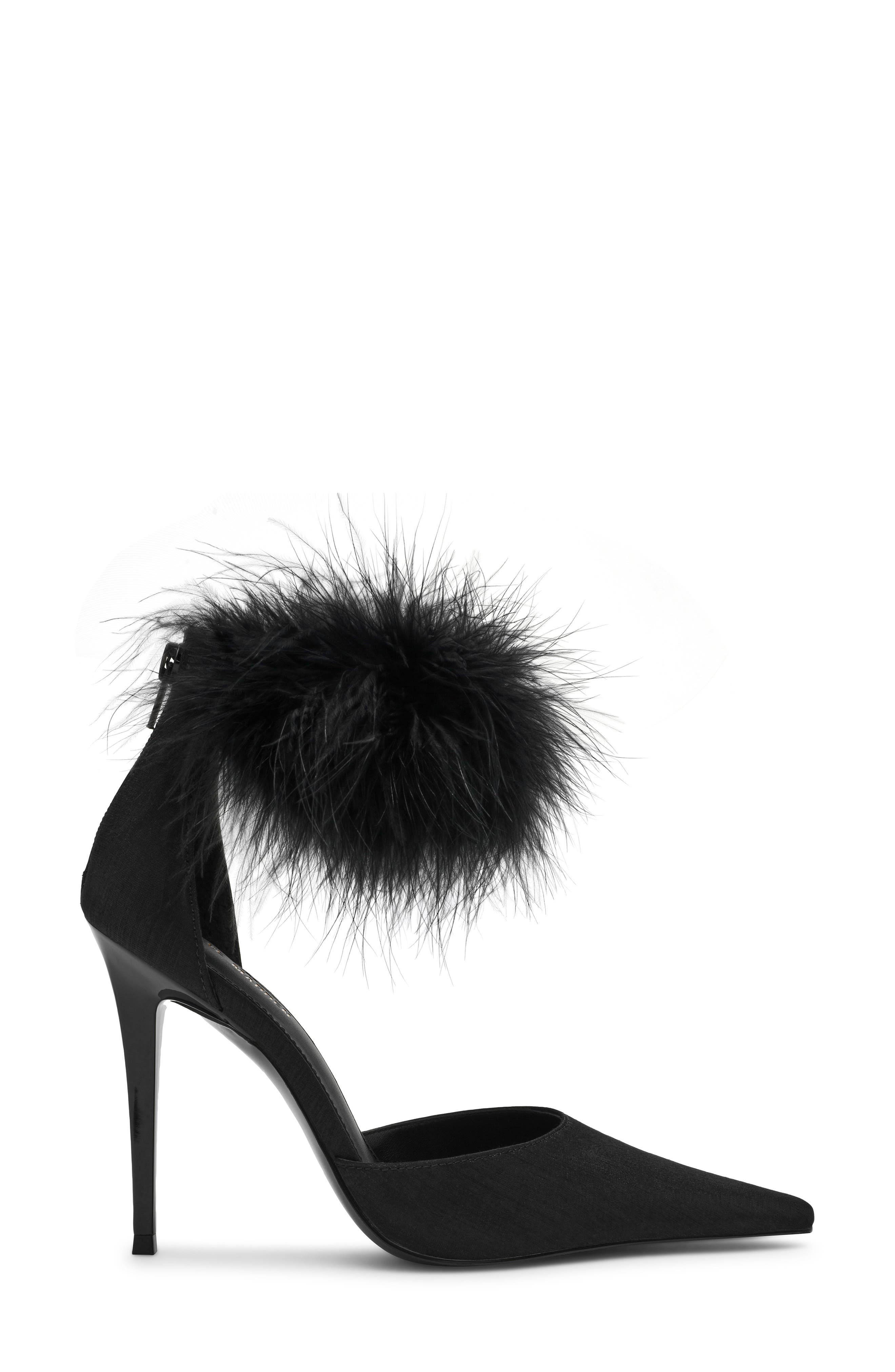 Steve Madden Elusive Feather Cuff Pump, Alternate, color, Black Satin