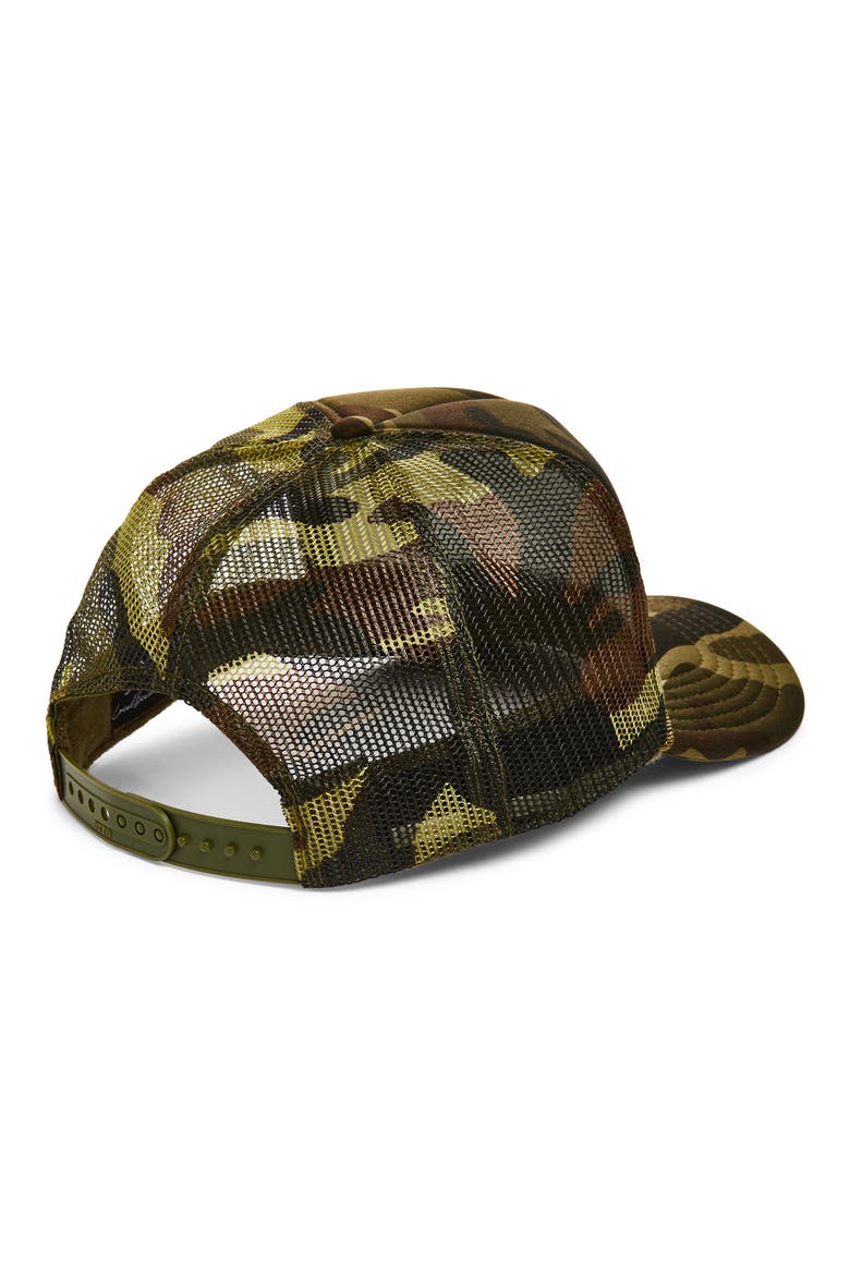 Bolt Smiley Face Trucker Hat, Alternate, color, CAMO