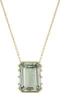 Bony Levy 14K Gold Color Green Amethyst Pendant Necklace