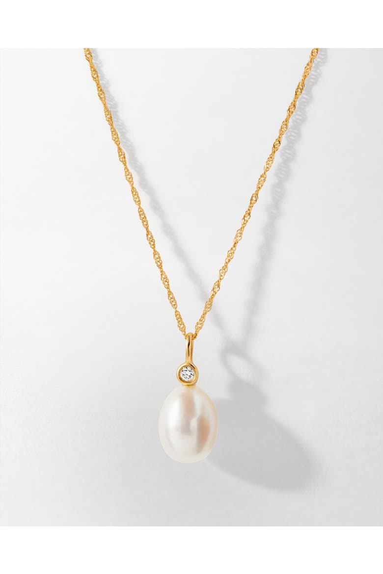 Pearl Diamond Necklace, Main, color, Pearl