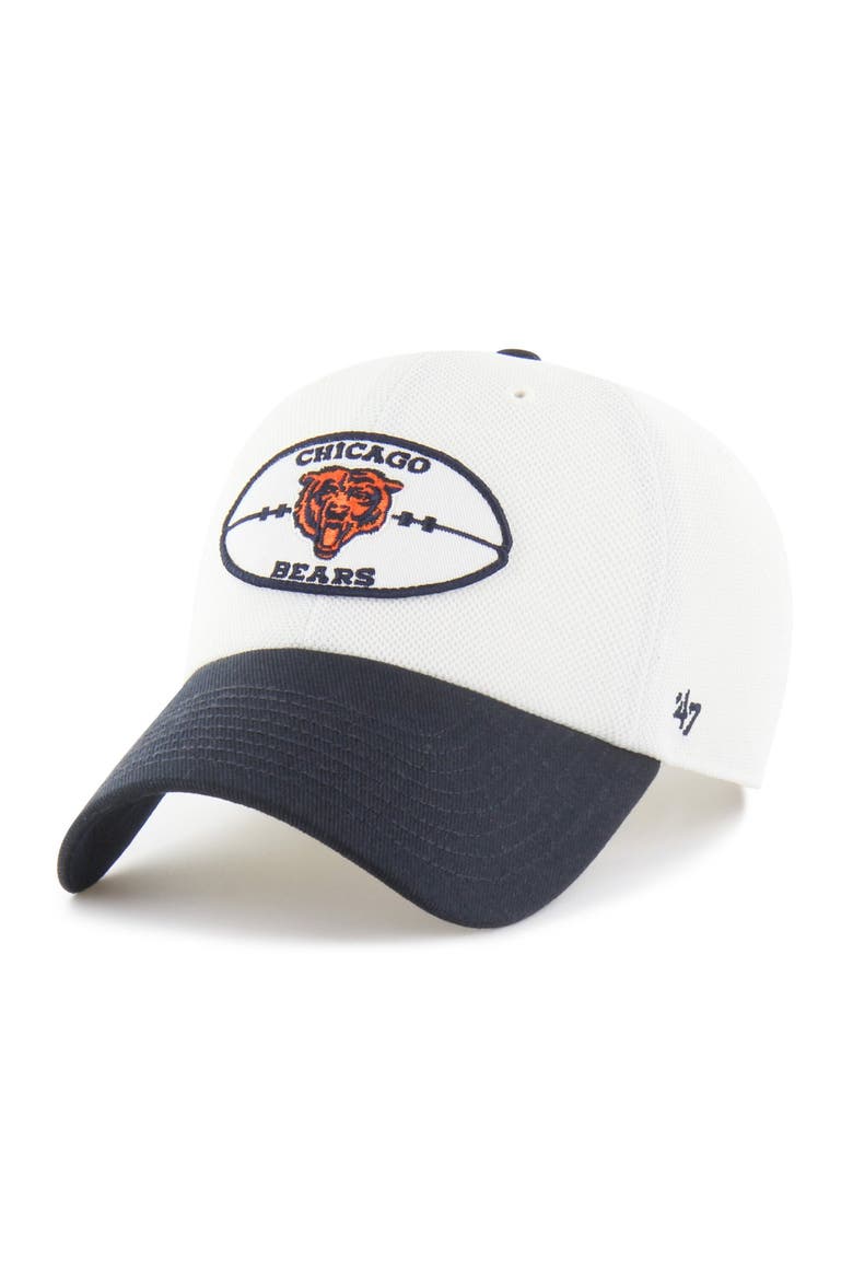 Men's '47 Cream/Navy Chicago Bears Pique Patch Clean Up Adjustable Hat, Main, color, Cream