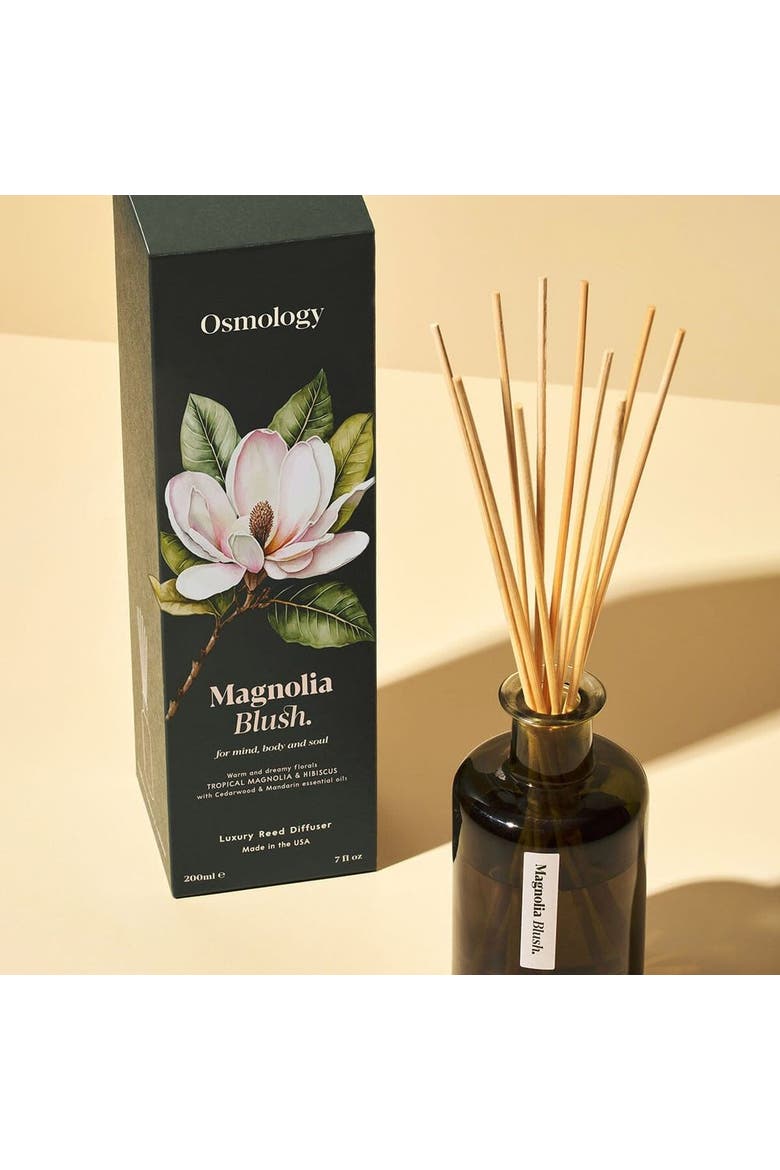 Magnolia Blush Reed Diffuser - Magnolia, Hibiscus, Cedarwood and Mandarin, Alternate, color, black