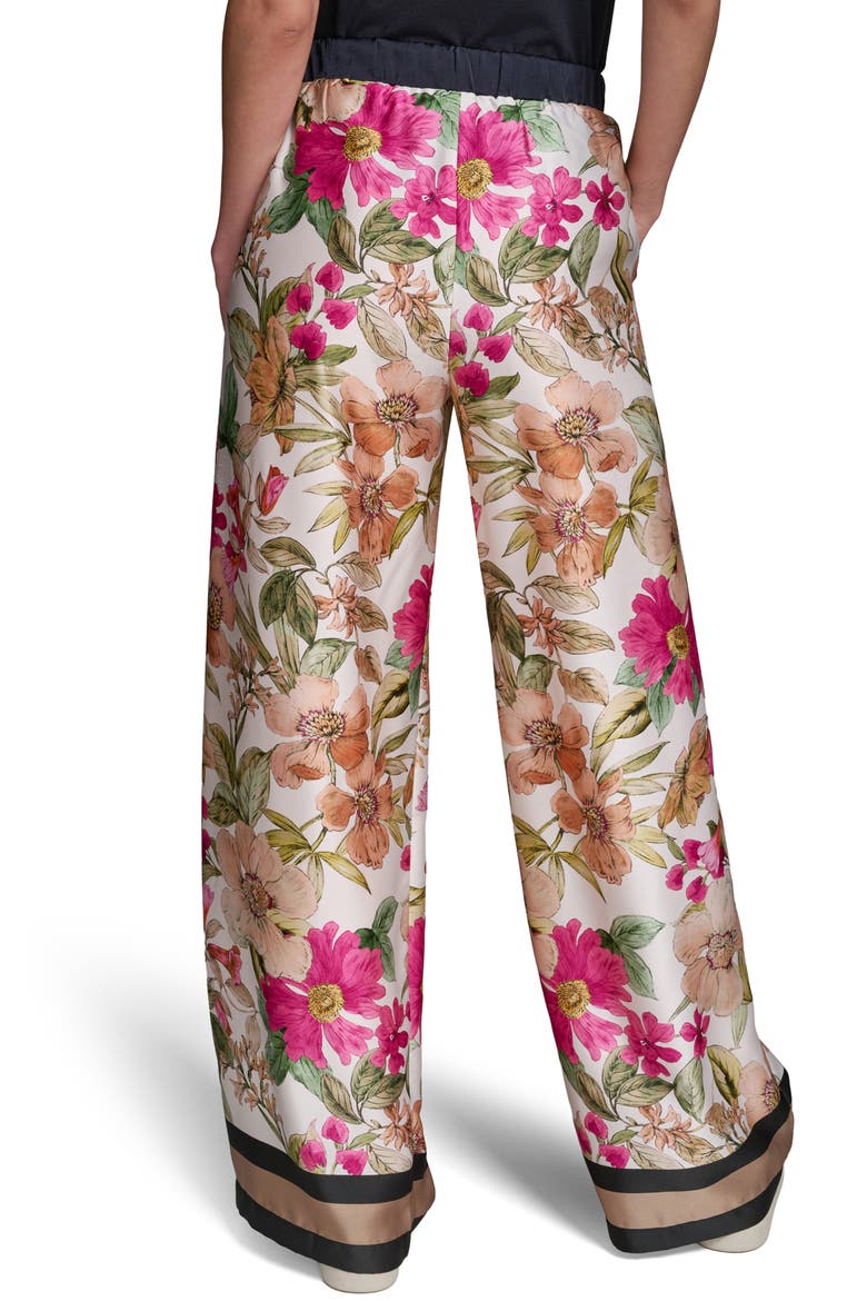 Floral Print Wide Leg Pants, Alternate, color, BISQUE/ LIGHT BLUSH COMBO