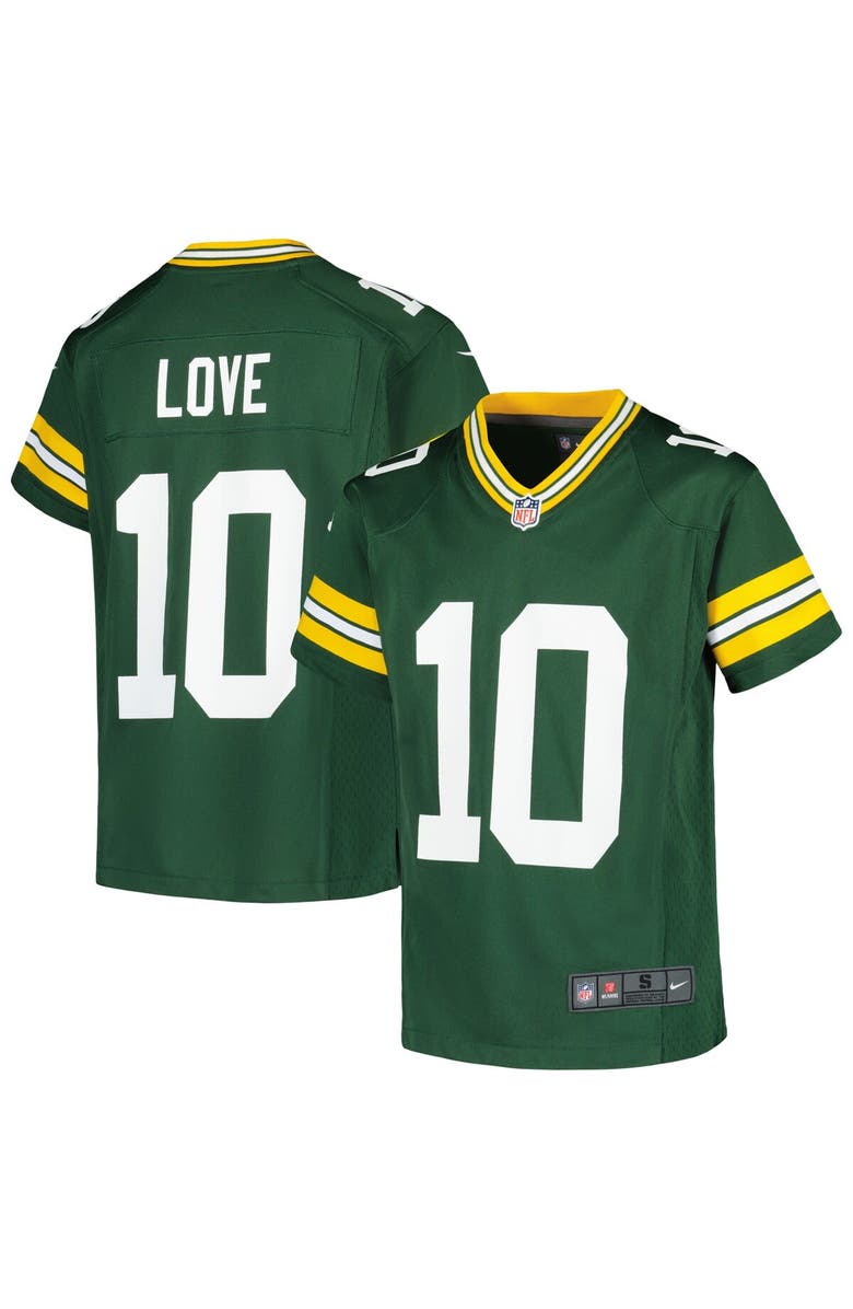 Nike Youth Nike Jordan Love Green Green Bay Packers Game Jersey, Main, color, Green