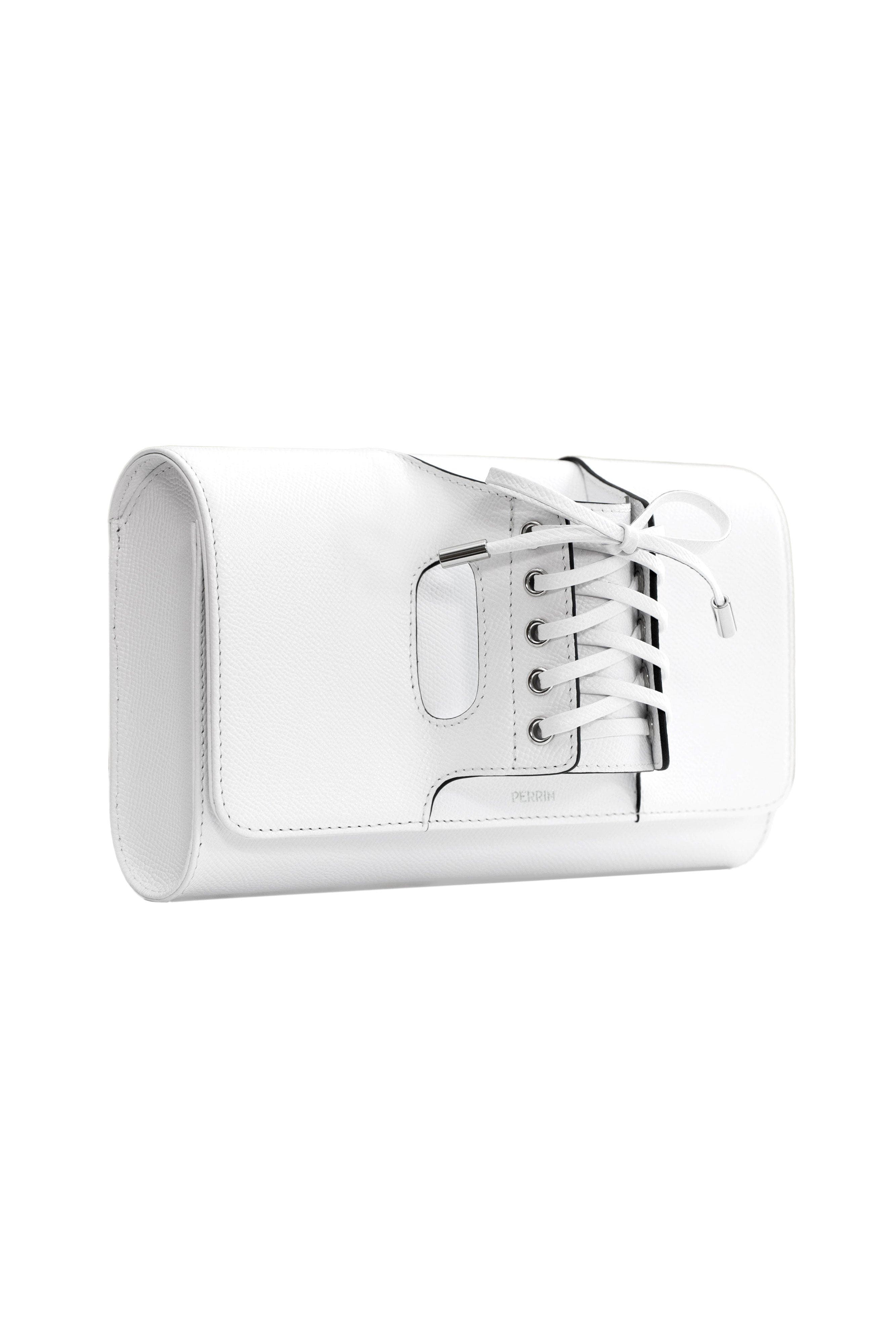 PERRIN PARIS La Corsette Clutch Classic, Alternate, color, White / Black