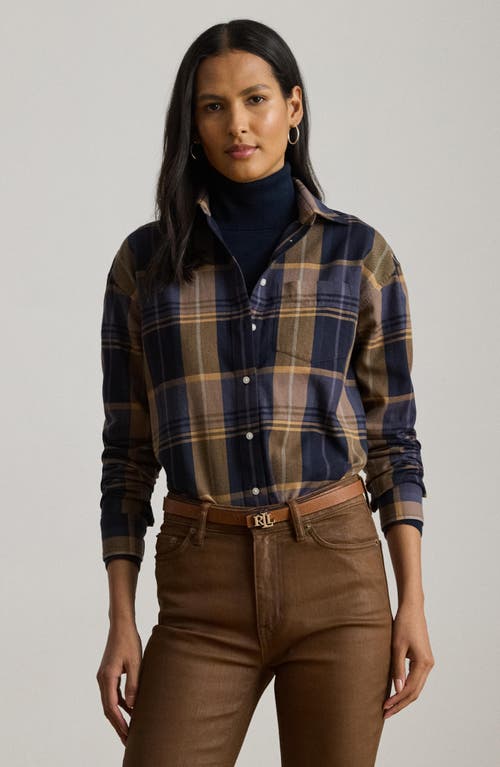 Ralph Lauren Lauren Relaxed Fit Plaid Cotton Button-up Shirt In Multi