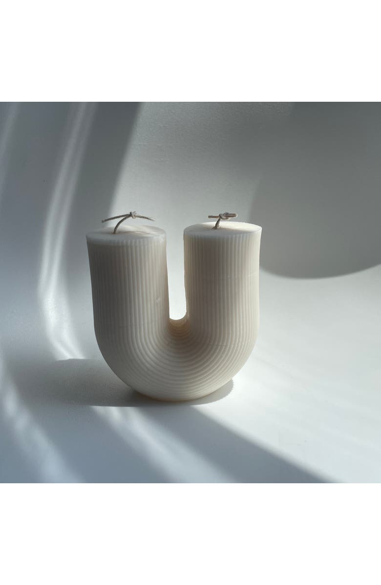 Aaram Luxe The U Ribbed Candle, Alternate, color, Natural