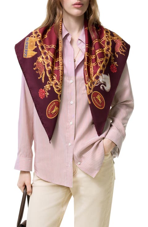 Check Charm Silk Square Scarf
