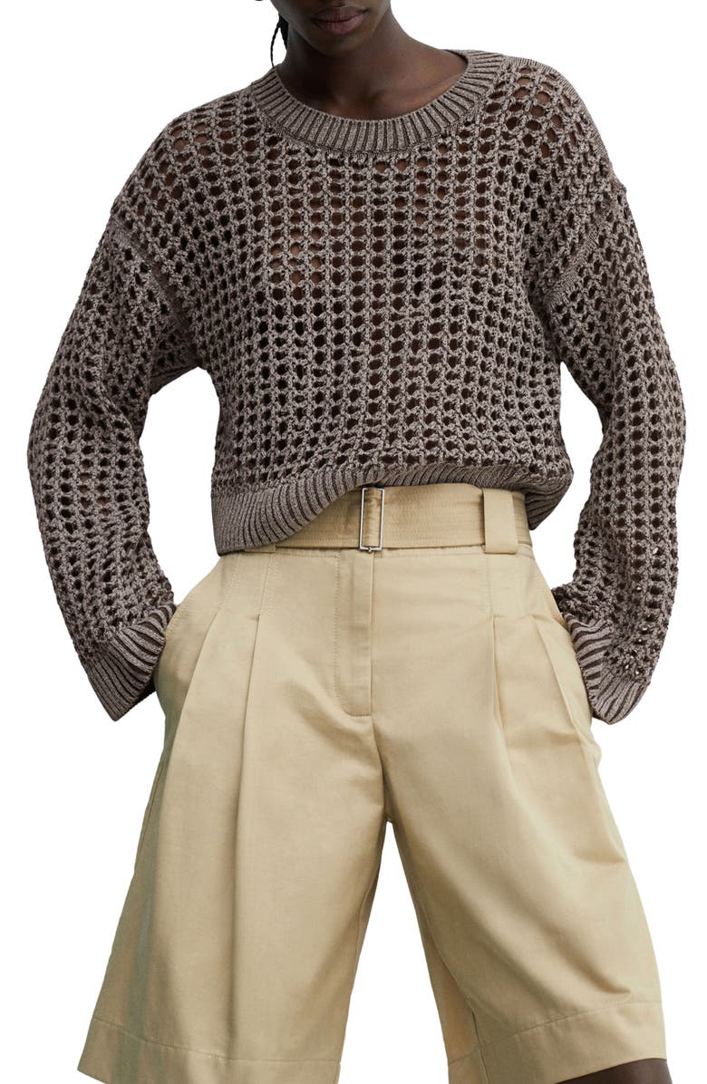 MANGO Open Stitch Sweater, Main, color,