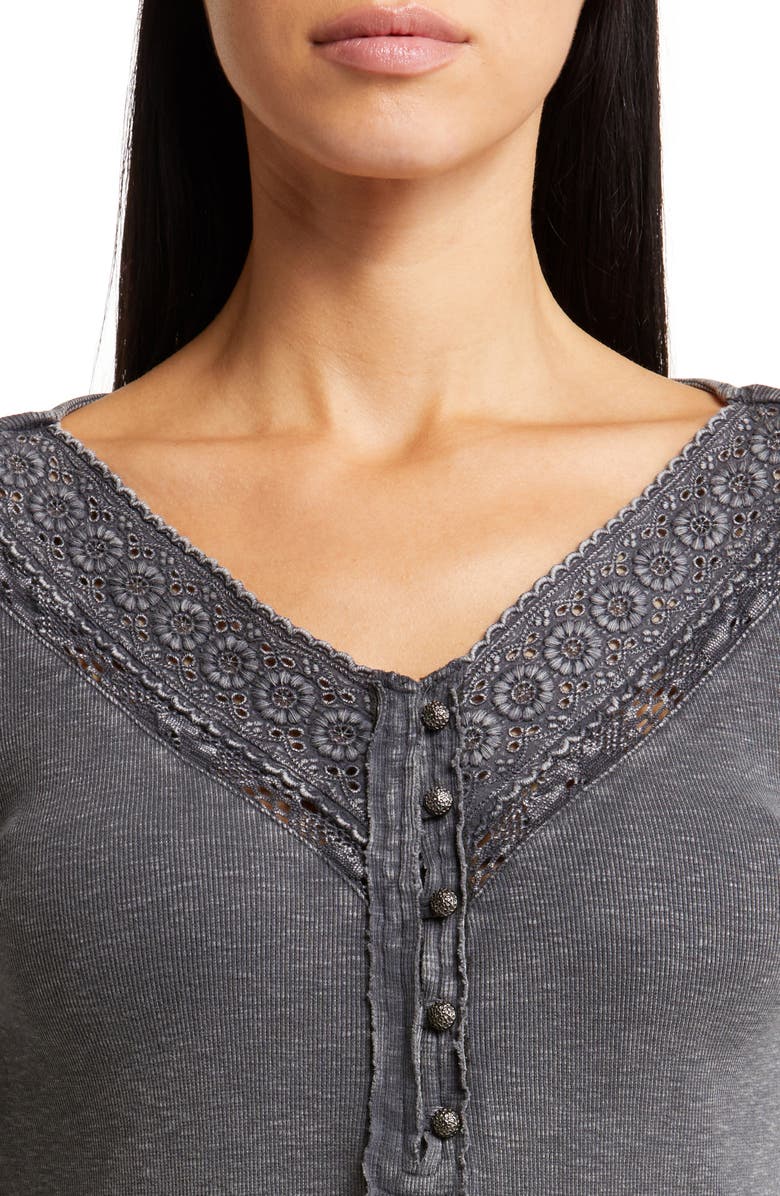 Lucky Brand Lace Trim Rib Henley, Alternate, color, 