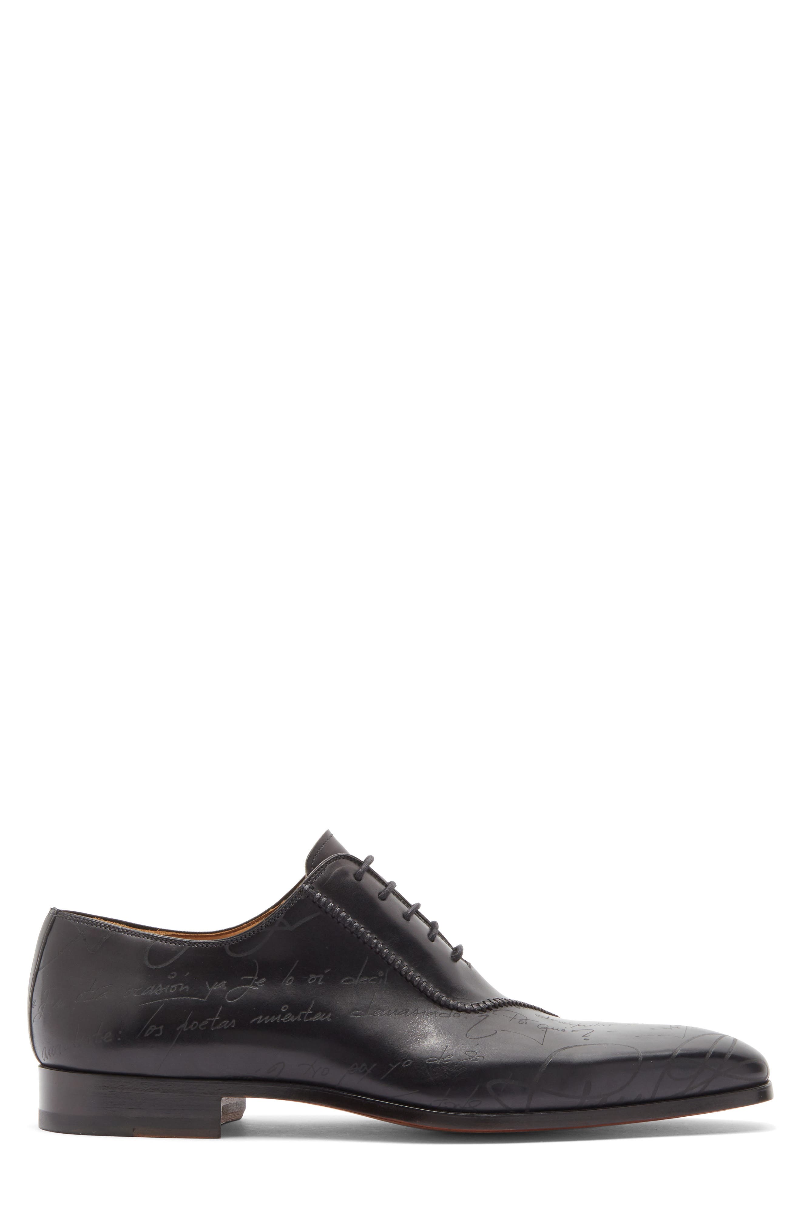 Magnanni Script Paneled Oxford, Alternate, color, Black