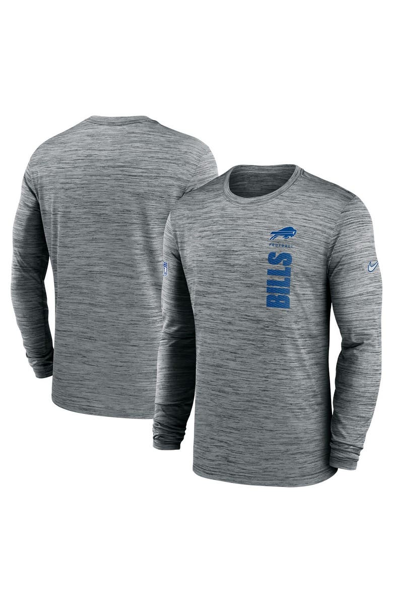 Nike Men's Nike Gray Buffalo Bills 2024 Sideline Velocity Performance Long Sleeve T-Shirt, Main, color, Gray