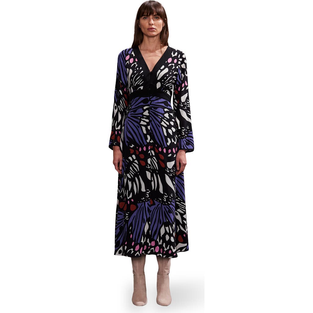 Ro&zo Purple Butterfly Button Through Dress In Purple