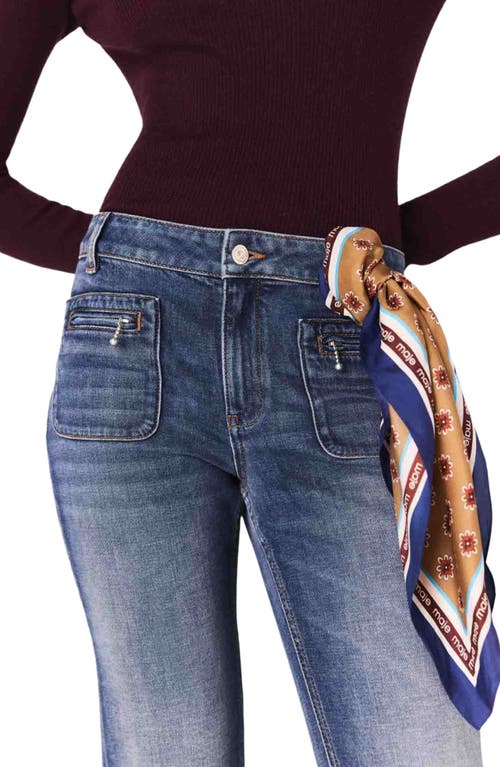 Maje Bootcut Jeans With Zip Pockets In Blue