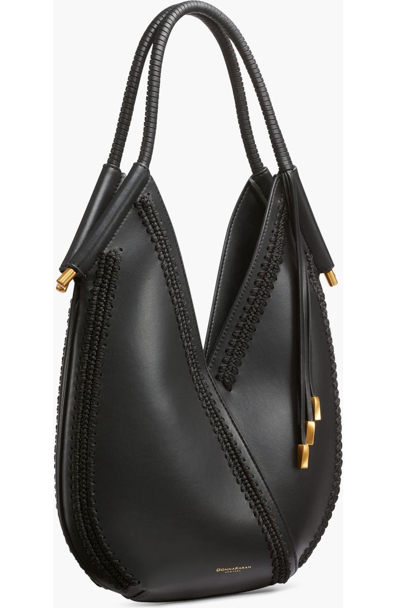 Donna Karan New York Baldwin Mini Crochet-Trimmed Shoulder Bag, Alternate, color, Black