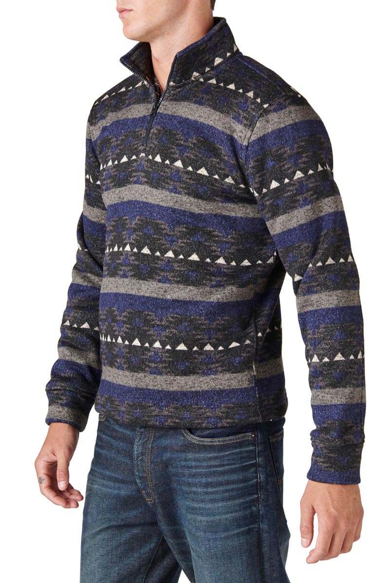 Lucky Brand Fair Isle Quarter Zip Pullover, Alternate, color,
