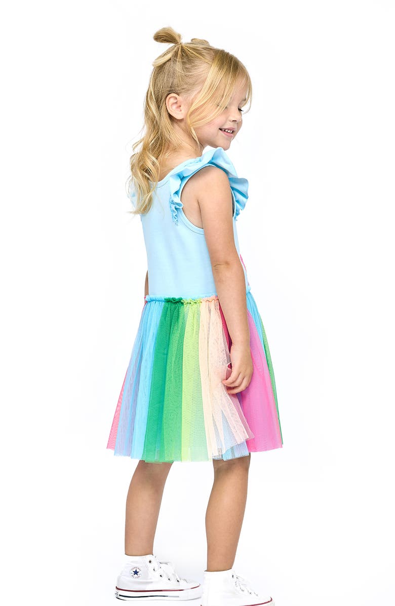 Baby Sara Butterfly Appliqué Tutu Dress, Alternate, color, Blue Multi