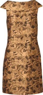Adrianna Papell Floral Jacquard Cocktail Minidress