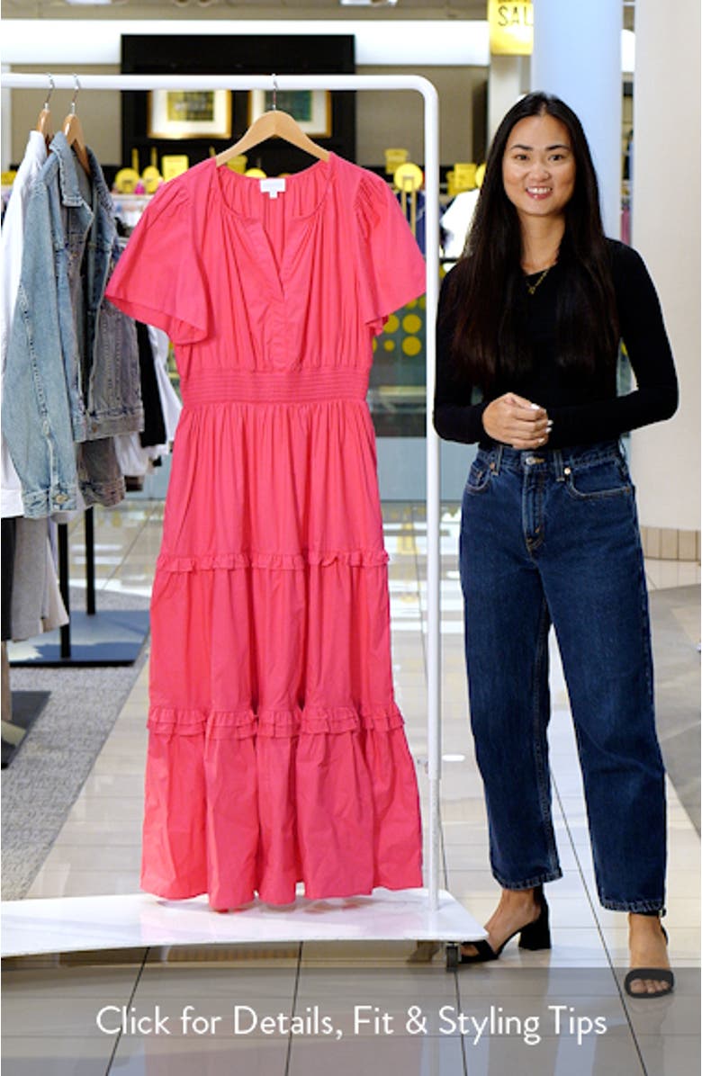 Fabia Palmer Cotton Poplin Tiered Maxi Dress, sales video thumbnail