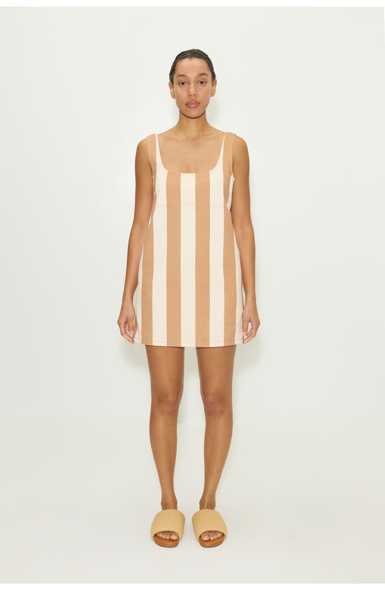 SIMONMILLER Sahara Striped Denim Dress, Main, color, Tan Stripe