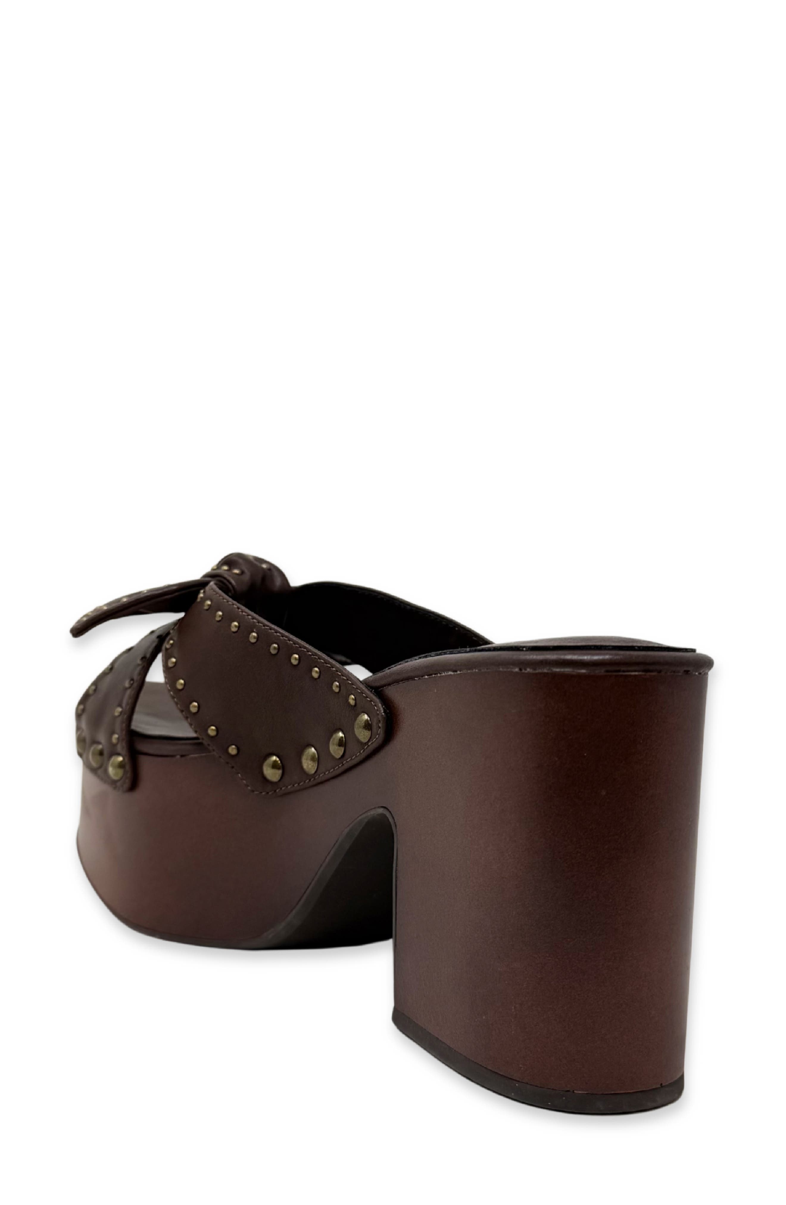 SHUSHOP Eliza Platform Slide Sandal, Alternate, color, Brown