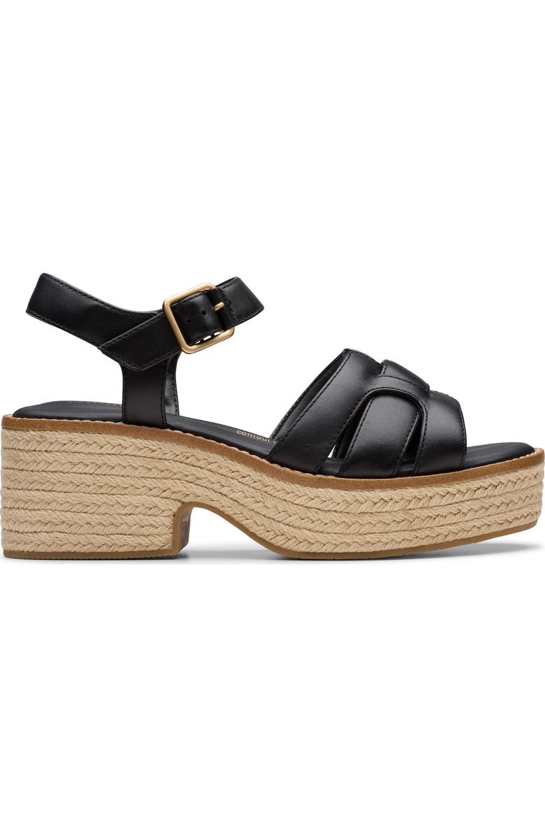 Clarks<sup>®</sup> Coledale Strap Platform Sandal, Alternate, color, Black Leather