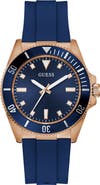 GUESS Cliff Silicone Strap Watch, 41mm