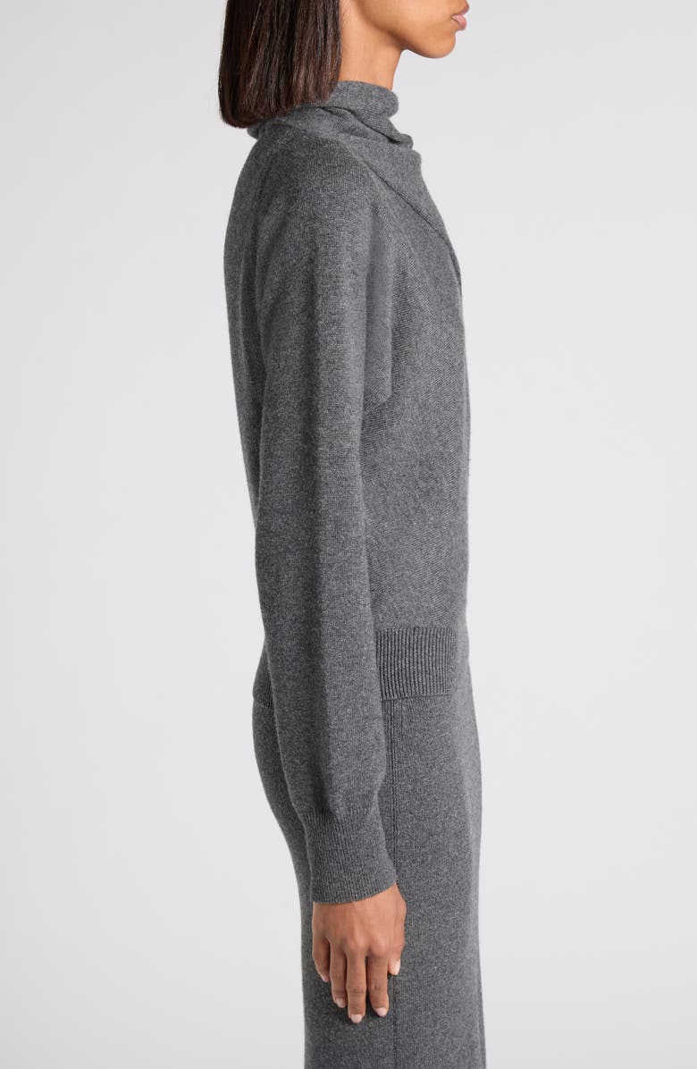 TOM FORD Wrap Detail Cashmere & Cotton Sweater, Alternate, color, Ig712 Dark Grey Melange