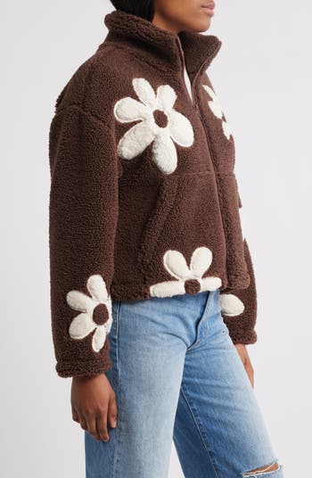 High Pile Fleece Floral Jacket