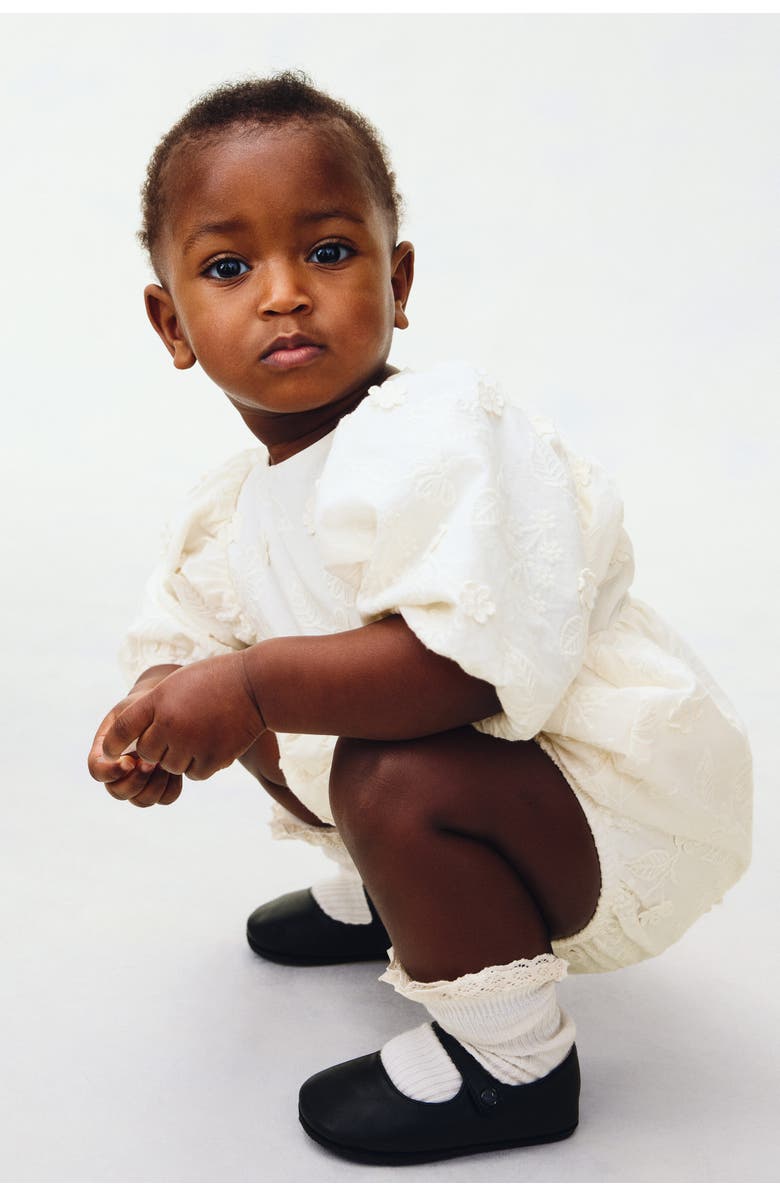 H&M Broderie Anglaise Romper Suit, Alternate, color, Cream