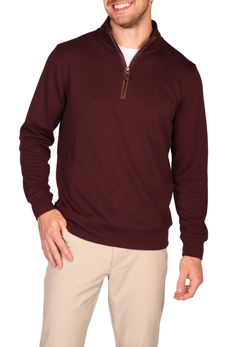 Rib Knit Quarter Zip Pullover, Alternate, color, BURGUNDY