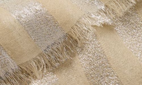 Jane Carr Skyline Metallic Cashmere Blend Scarf In Gold Dust