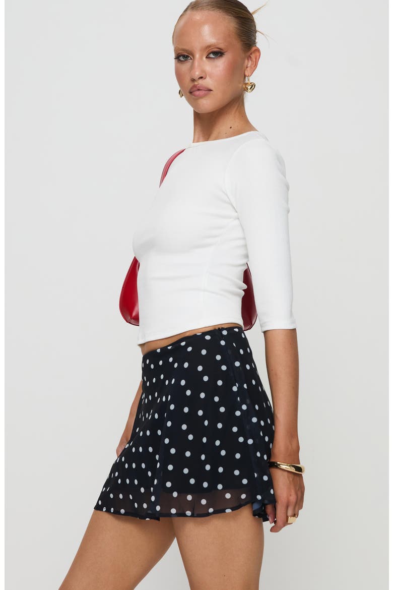 Elaia Three-Quarter Sleeve Crop Top, Alternate, color, WHITE