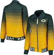 THE WILD COLLECTIVE Women's The Wild Collective Green/Gold Green Bay Packers Color Block Full-Zip Puffer Jacket