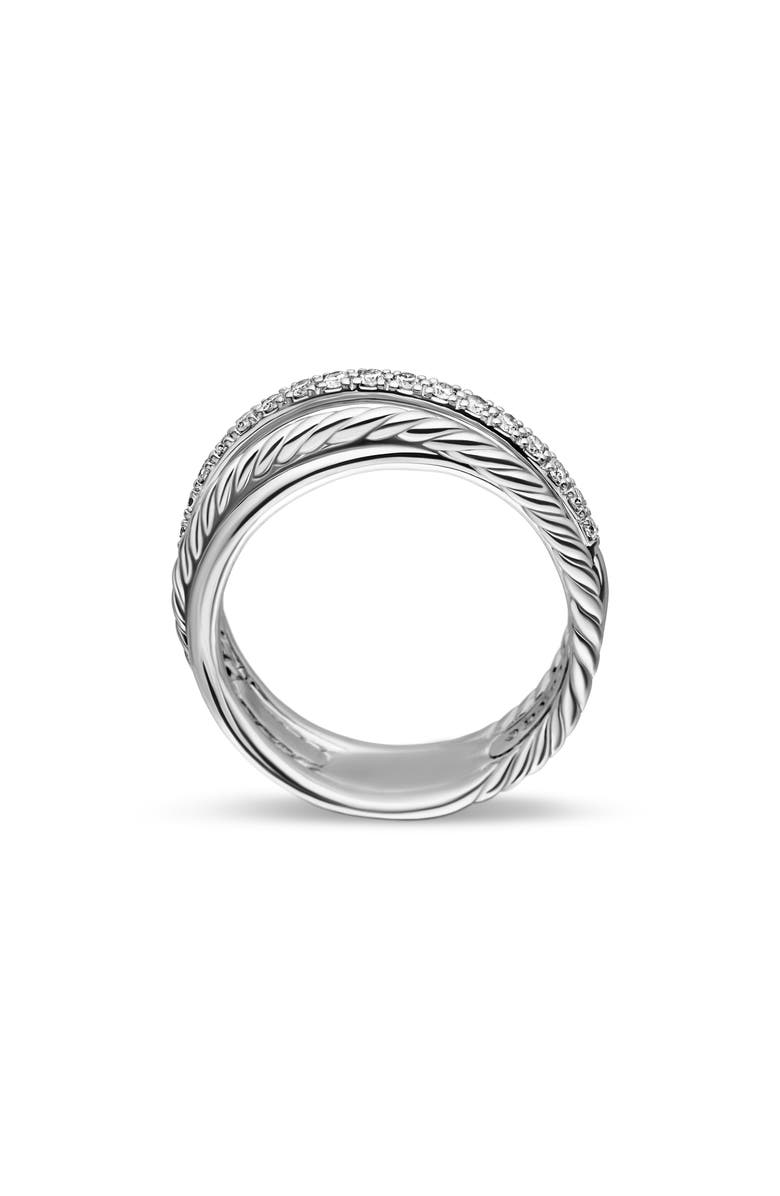 David Yurman 'Crossover' Ring with Diamonds, Alternate, color, Silver/ Diamond